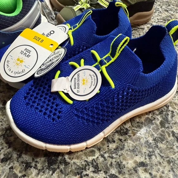 OshKosh Carters Boys Size 8 Shoes - Blue Green Grey Shoes Kids - Picture 2 of 7